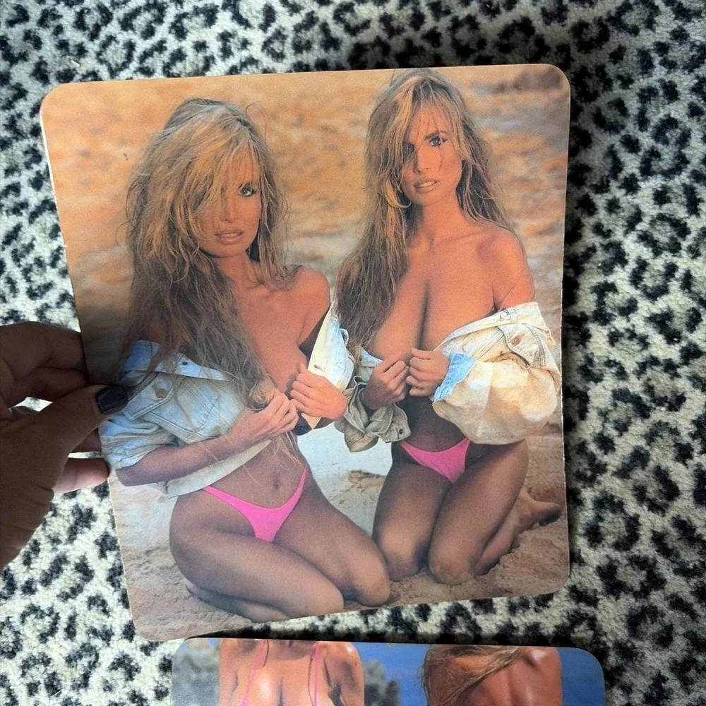1990s Bikini Model Mouse Pads Lot 2 Retro Pin-Up Beach Desk Mats 9x11 VTG 👙